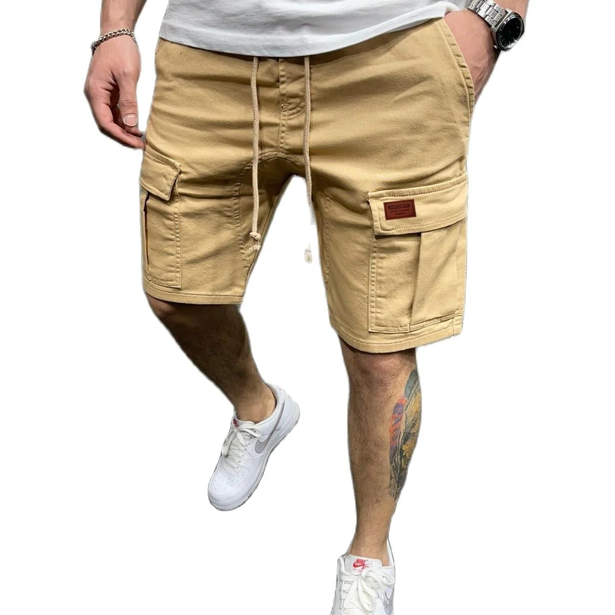 

202 summer New Mens Sorts Fitness Cotton Casual Drawstrin Sort Pants i Quality Sorts Men's Multi-pocket Sports Sorts