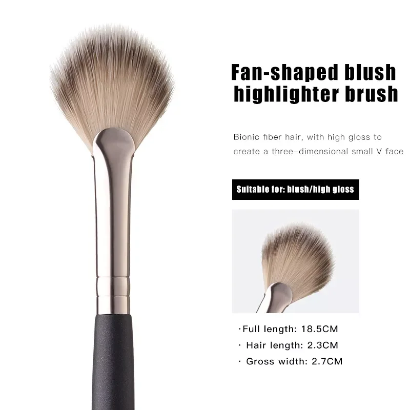 

NEW2023 100PCS Professional Fan Makeup Brush Blush Brush High Light&Loose Powder Brush Eyebrow Eyeshadow Brush Makeup Tools