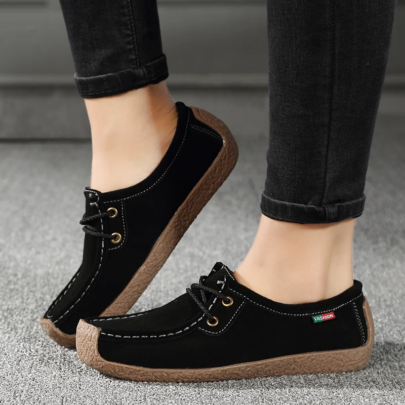 2022 Comfortable Female Women Shoes Flats Leather Sneakers Women Casual Walking Footwear Fashion Large Size Loafers Shoes Women