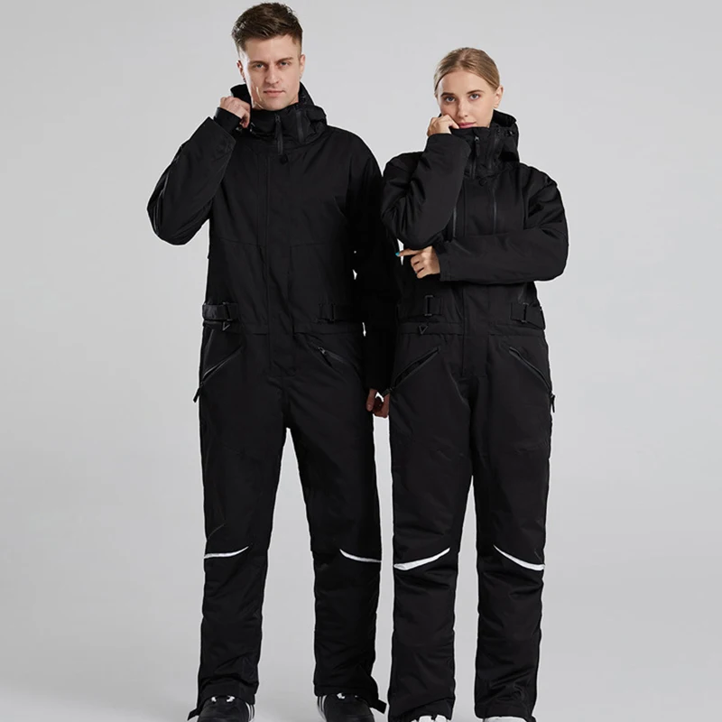 2022 Winter Ski Suit Women Snowboard Jacket Men One-Piece Ski Suit Thickened Warm Overalls Breathable Waterproof Ski Set