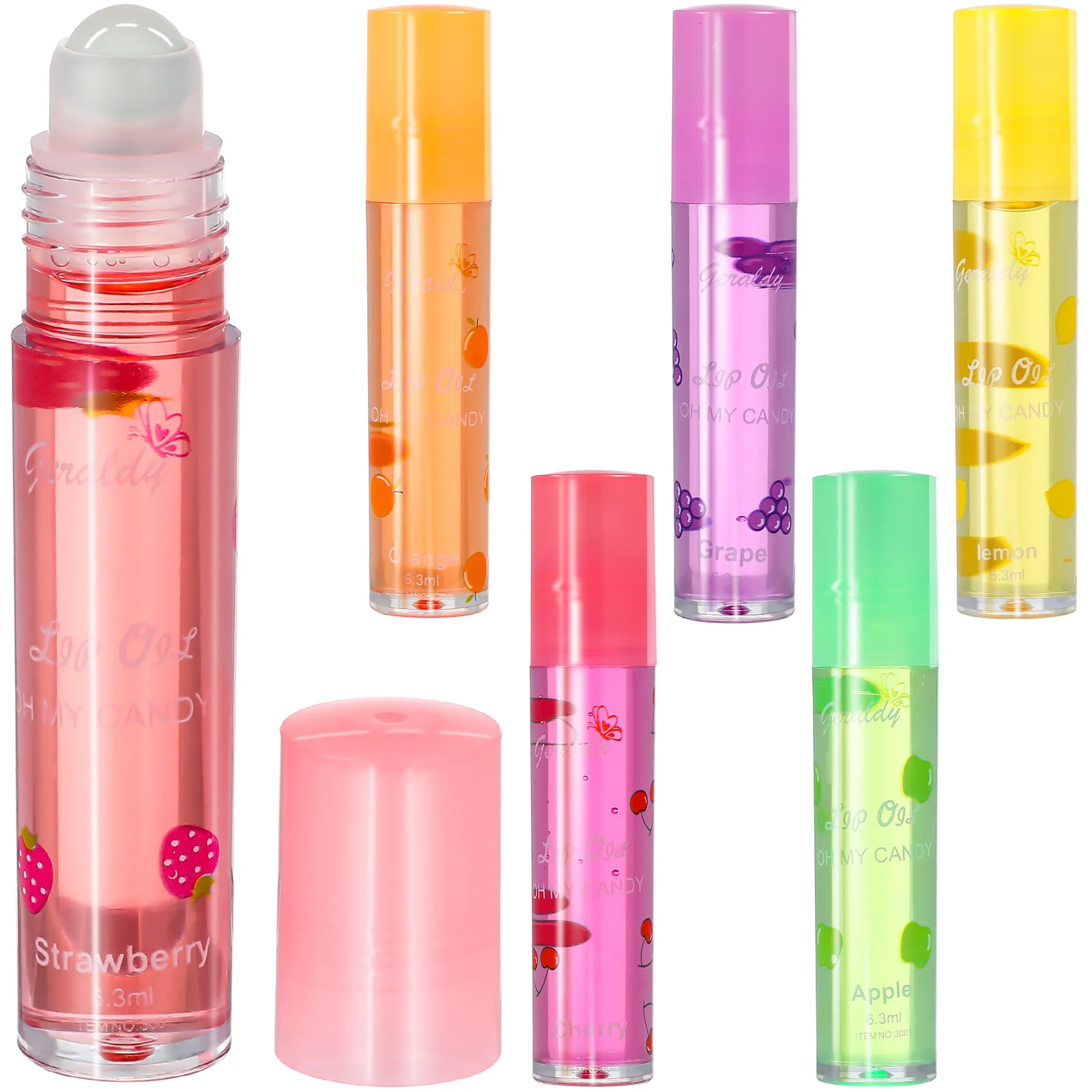 

6Pcs Lip Gloss Fruit Flavor Lipsticks Transparent Lip Plumper Lip Enhancer for Fuller Hydrated Lips
