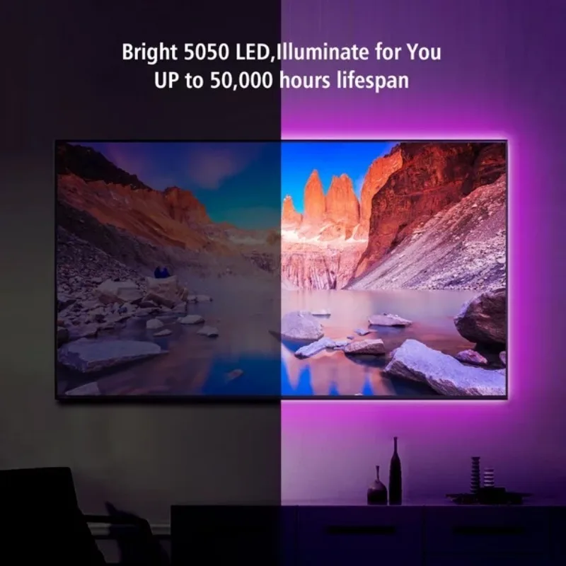 Светодиодная лента 5050 гибкая неоновая светодиодная RGB Диодная с контроллером