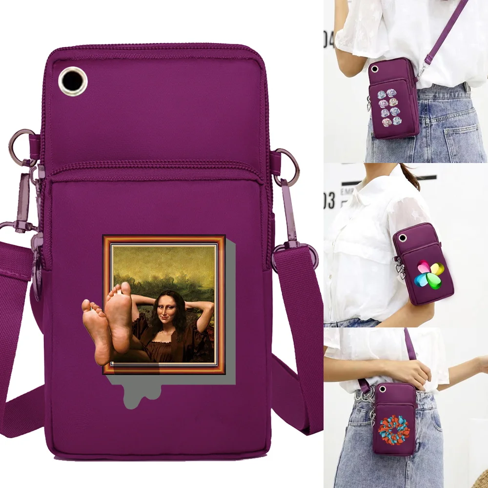 

Universal Mobile Phone Bag Headphone Plug Pouch for IPhone 13 12 11 Pro Huawei Wallet Case Sports Arm Shoulder Bag Coin Purse