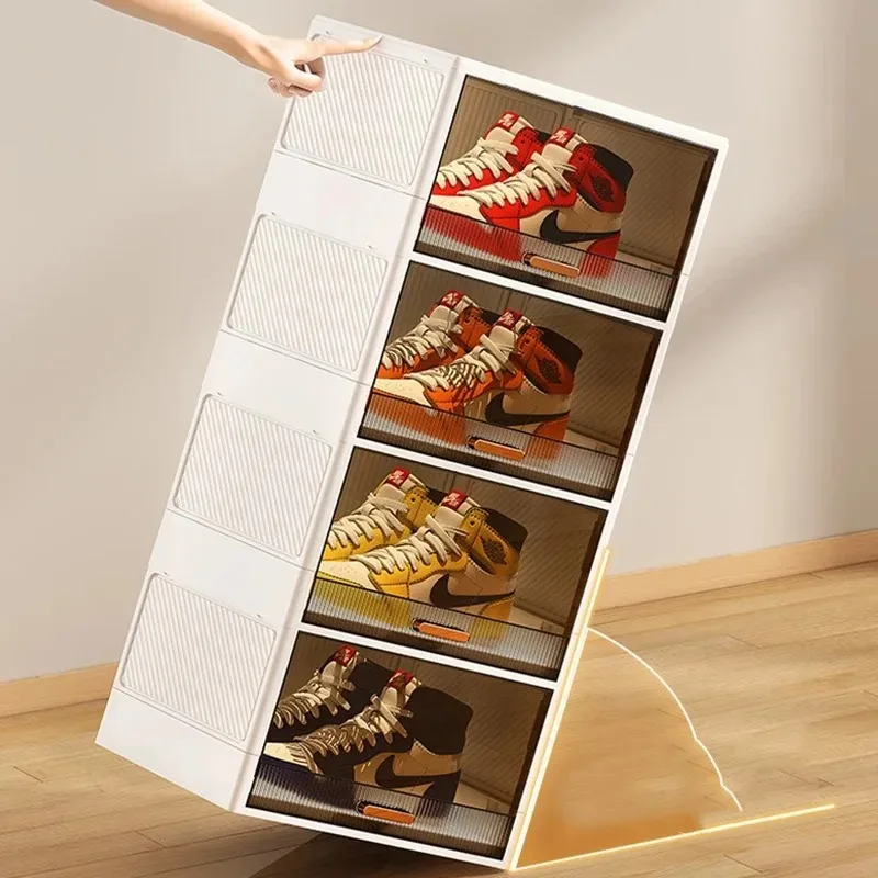 Складной пластиковый ящик для обуви Складные пластиковые коробки толстые