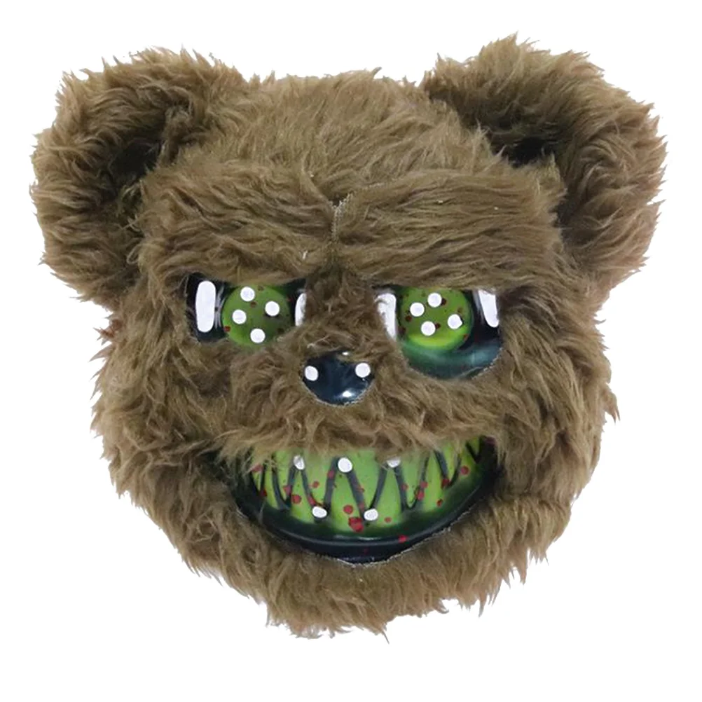 

2Pcs Creative Plush Rabbit and Bear Mask Animal Pattern Mask Toy Horror Halloween Masquerade Party Mask
