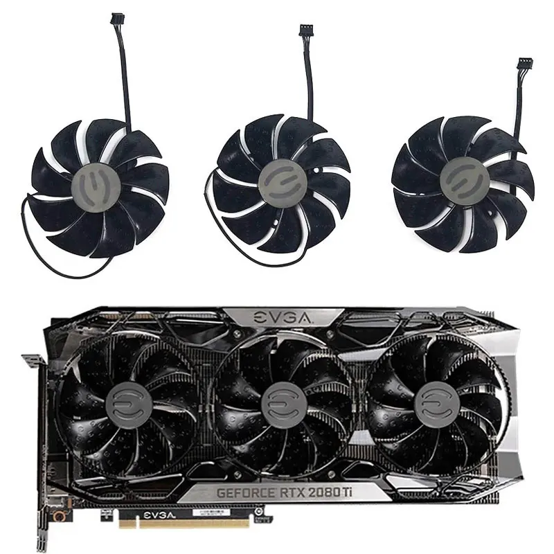 

NEW 87MM 4PIN 12V 0.55A PLD09220S12H RTX 2080TI GPU Video Card Fan，For EVGA RTX 2080 TI FTW3 ULTRA Graphics Card Cooling Fan