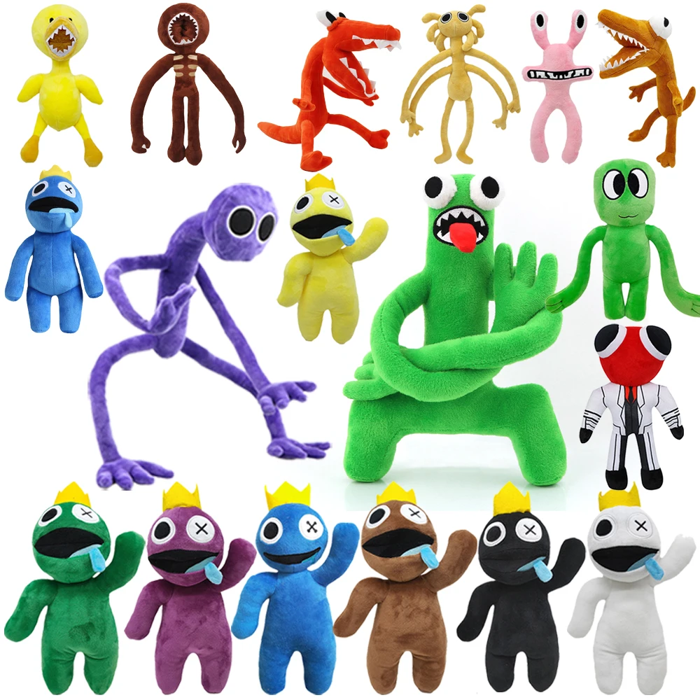 Juguete de peluche de amigos del arco iris para niños, muñeco de personaje de juego de dibujos animados, Kawaii Blue Monster, Animal de peluche suave, juguetes para niños, regalos de navidad