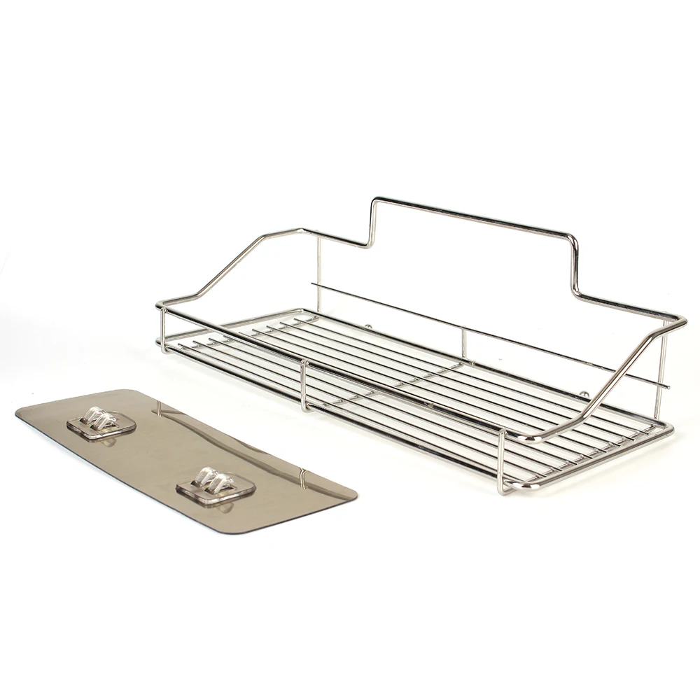 

Kitchen Organizer Basket Bathroom Toilet Wall Hanging Storage Rack Stainless Steel Punch-Free Bathroom Storage Shelf