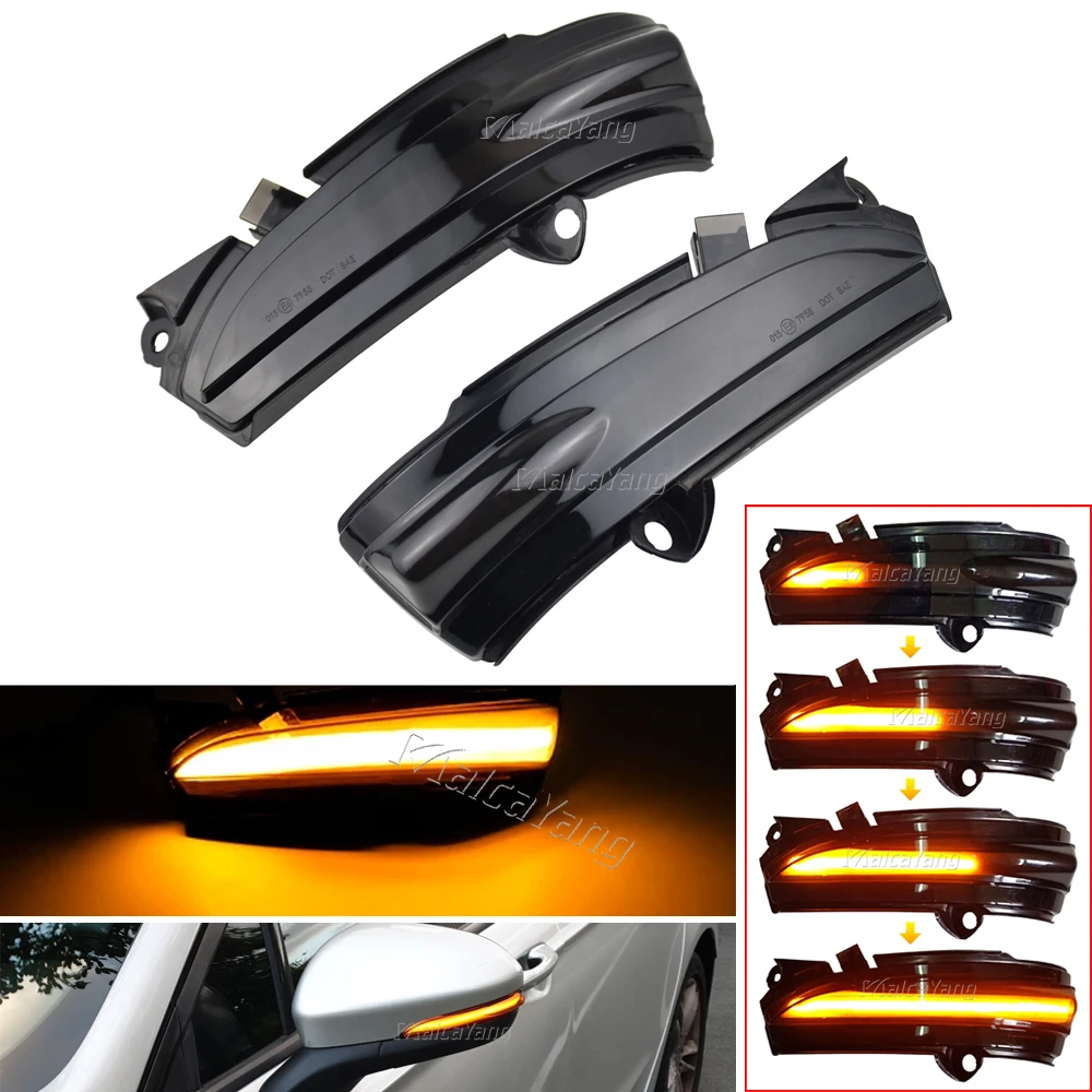 

2pcs LED Dynamic Turn Signal Side Mirror Blinker Indicator Sequential Light For Ford Fusion Mondeo 4th Gen MK5 2015-2019