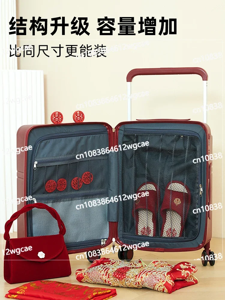Красный чемодан женская широкая тяга новая коробка с паролем приданого 20 тягами