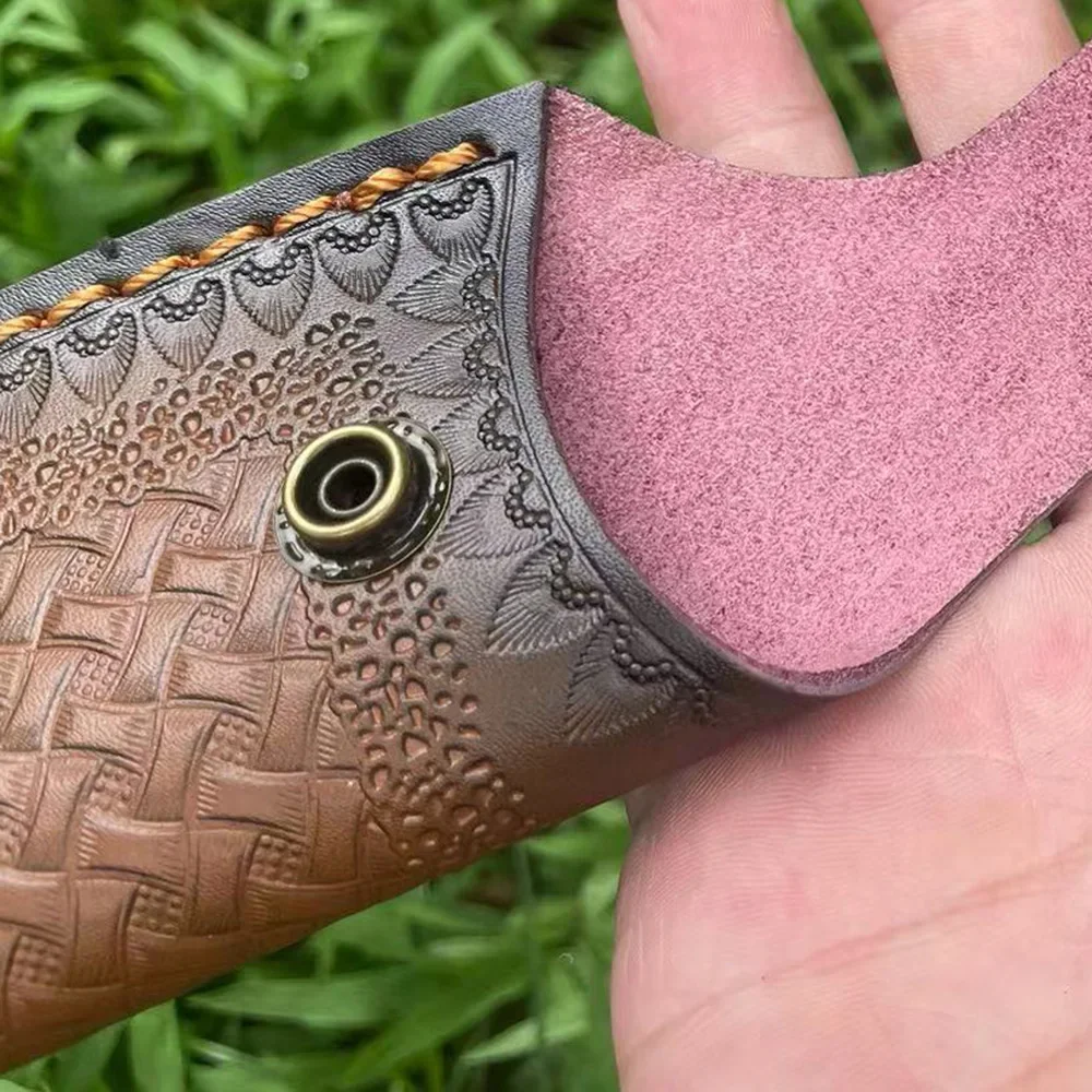 Очень большой чехол для складного ножа из воловьей кожи резной нож кожаный