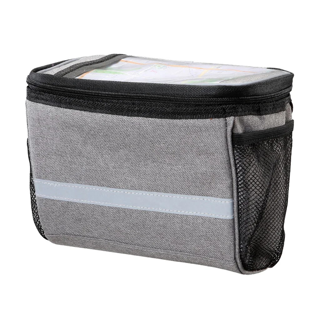 

Dacron Head Bag Cycling Insulation and Cold Front Bag Food Thermal Cooler Bag Portable Bike Storage Organizers (Grey)