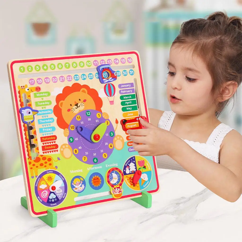 

Wooden Calendar Early Learning Toy Learning Materials for Kids 3 4 5 6