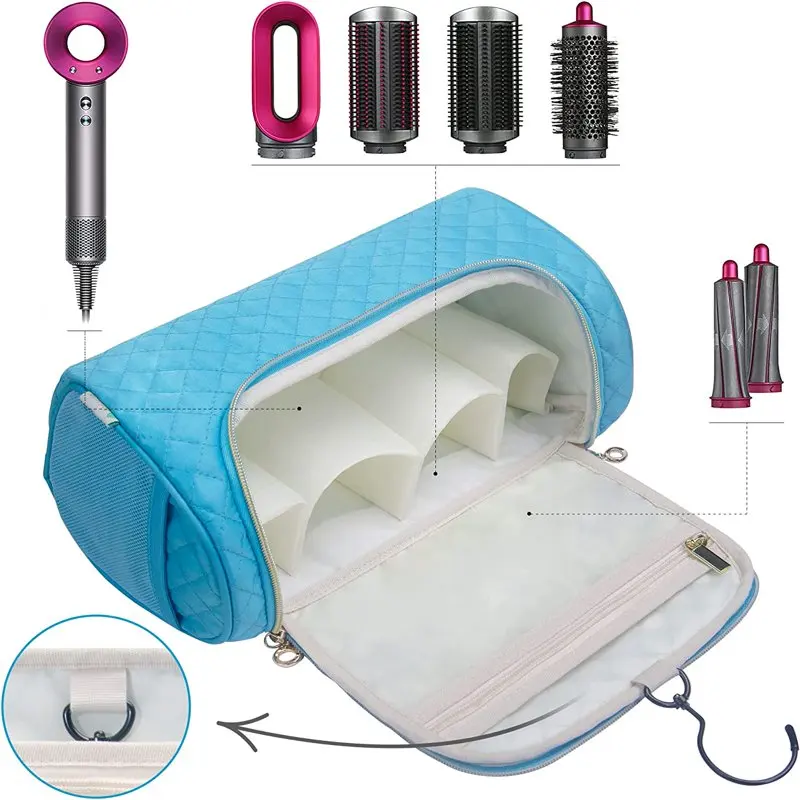 Travel Case Compatible for Dyson Airwrap Complete Styler and Attachments, Portable Travel Organizer with Hideable Hanging Hook f
