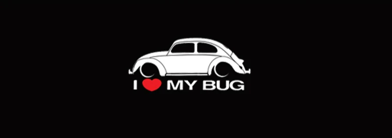

Creative I Love Bug Car Body Sticker for Volkswagen Beetle Car Accessories KK Vinyl Sunscreen Waterproof,18CM*7CM