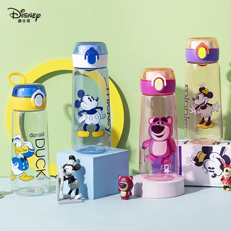 

Disney Mitch Minnie Tritan Water Cup Donald Duck Kids Summer Drop Straight Drink Cup Strawberry Bear 660ML Student Cup