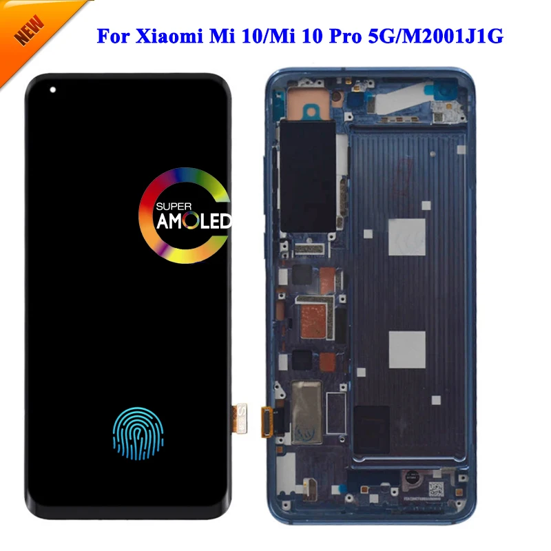 AMOLED LCD Display Original For Xiaomi Mi 10 LCD For Xiaomi Mi 10 Pro 5G LCD Display LCD Screen Touch Digitizer Assembly Replace enlarge