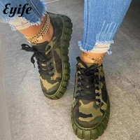 new canvas vulcanized shoes women 2022 spring comfy camouflage ladies lace up casual shoes 36 43 large sized sport sneakers