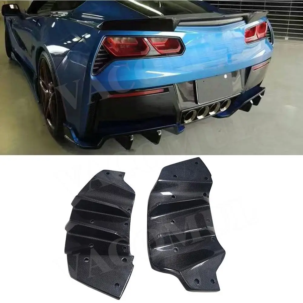 

Углеродное волокно, 2 шт./компл., задний диффузор, Нижняя губа, бампер, сплиттер для Chevrolet Corvette C7 2014-2018 FRP, задний бампер