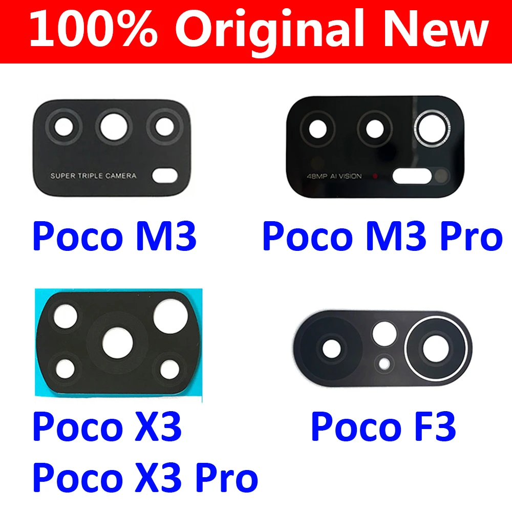 

Camera Glass Lens Back Rear Camera Glass Lens with Glue For Xiaomi Poco F1 F2 F3 M3 X3 Pro GT Replacement Repair Parts