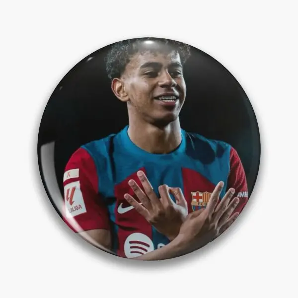 Мягкая булавка для пуговиц Lamine Yamal мультяшная милая металлическая модная