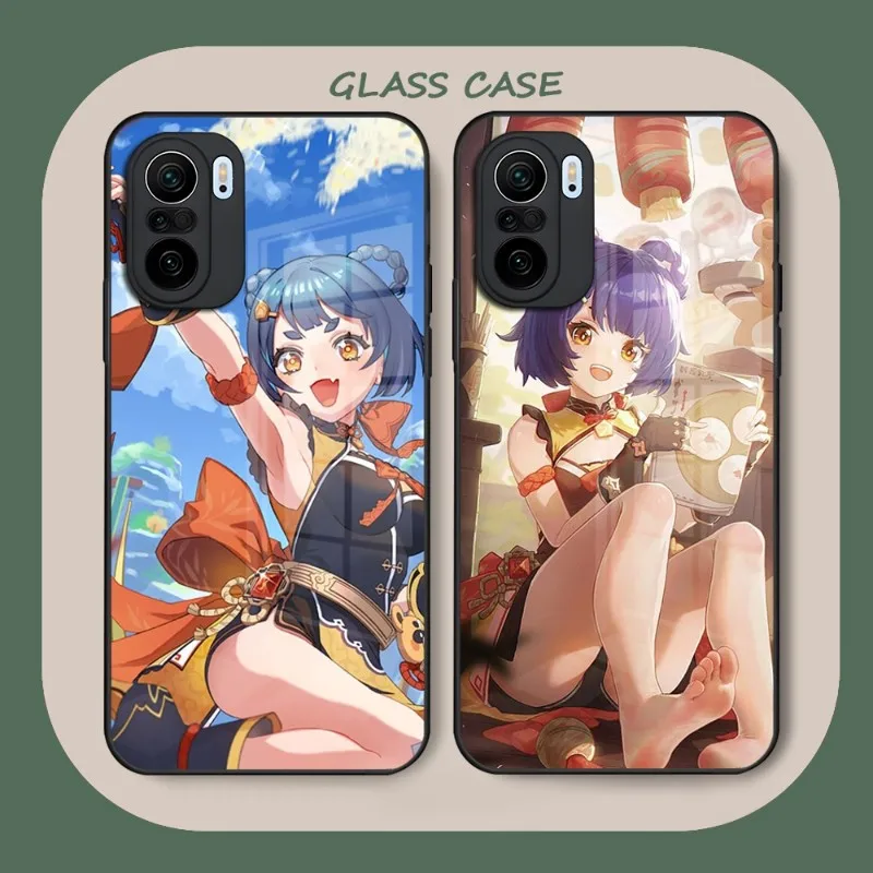 Ударопрочный чехол для телефона Genshin Xiangling, стекло для Xiaomi 13 12X 11 11T 10 12Pro Lite PocoF3 Redmi Note 10 9 8 Pro 9T 9A PocoX3Pro