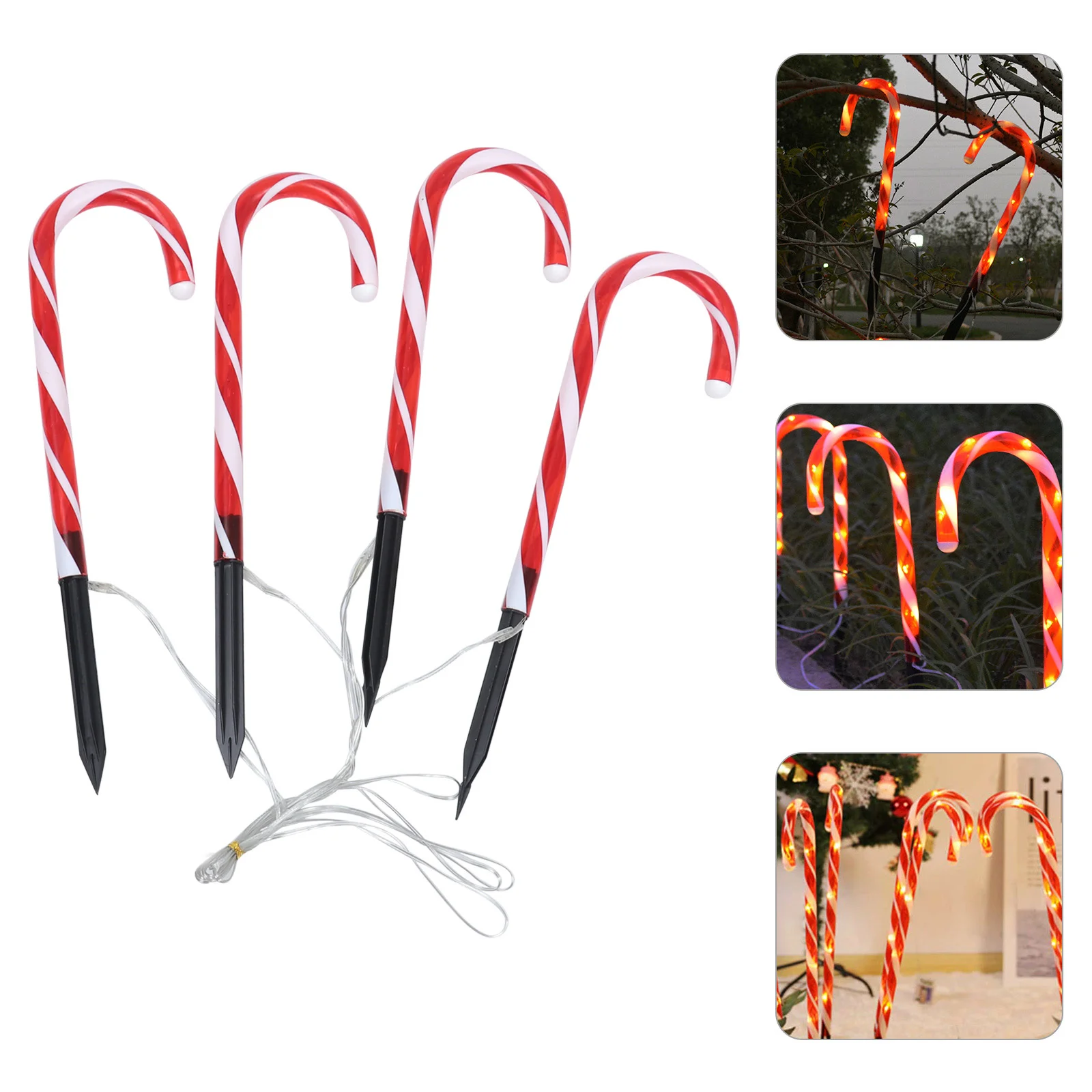 

Waterproof Walking Stick Lamp Outdoor Lawn Ornaments Lolly Pops Christmas Lights