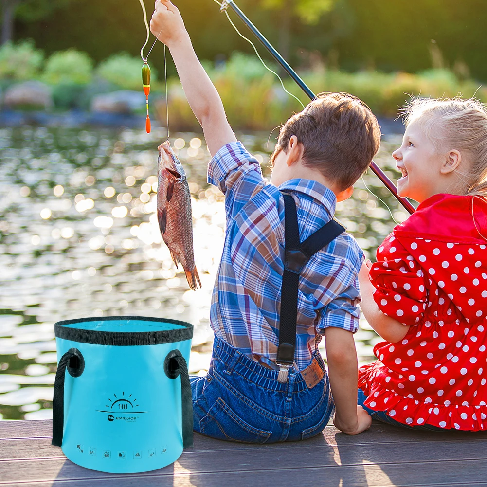 

10L Portable Folding Bucket Outdoor Camping Fishing Water Container Waterproof Storage Bags Water Bucket Carrier Water Supplies