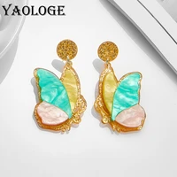 yaologe exaggerated butterfly wings acrylic earrings for women new design creative ladies insect sequin ear jewelry gift %d1%81%d0%b5%d1%80%d1%8c%d0%b3%d0%b8