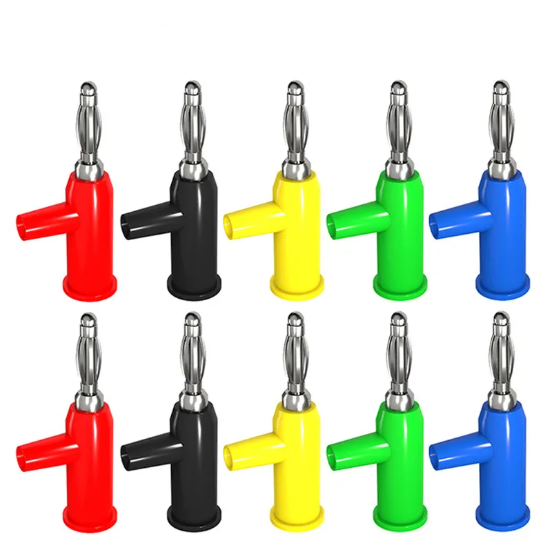 

P10028 4mm Banana Plug Copper Electrical Connector Adaptor Screw Locking 5 Colors