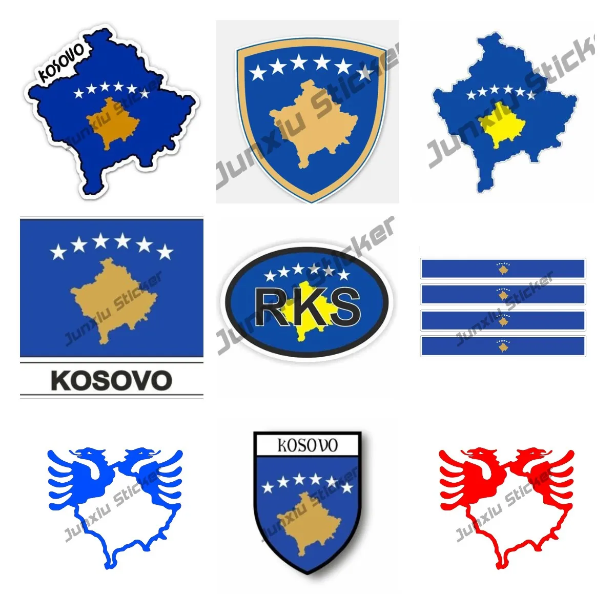 Funny Kosovo Map Albania Double-headed Eagle Pvc Car Decal A