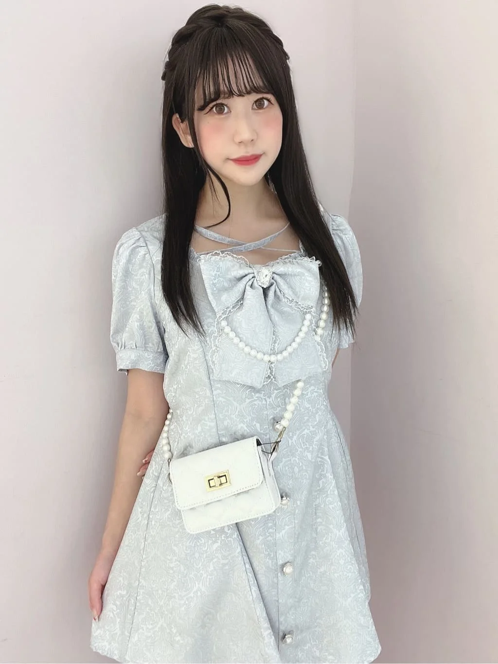 2023 Summer New Japanese Style Girls Playsuit Short Sleeve Jumpsuit Sweet and Cute Bow Necklace Shorts Rompers for Women
