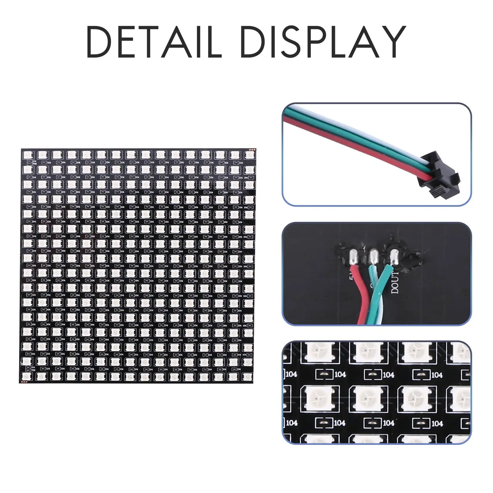 WS2812B Светодиодная RGB гибкая пиксельная панель 16X16 Индивидуально адресуемая