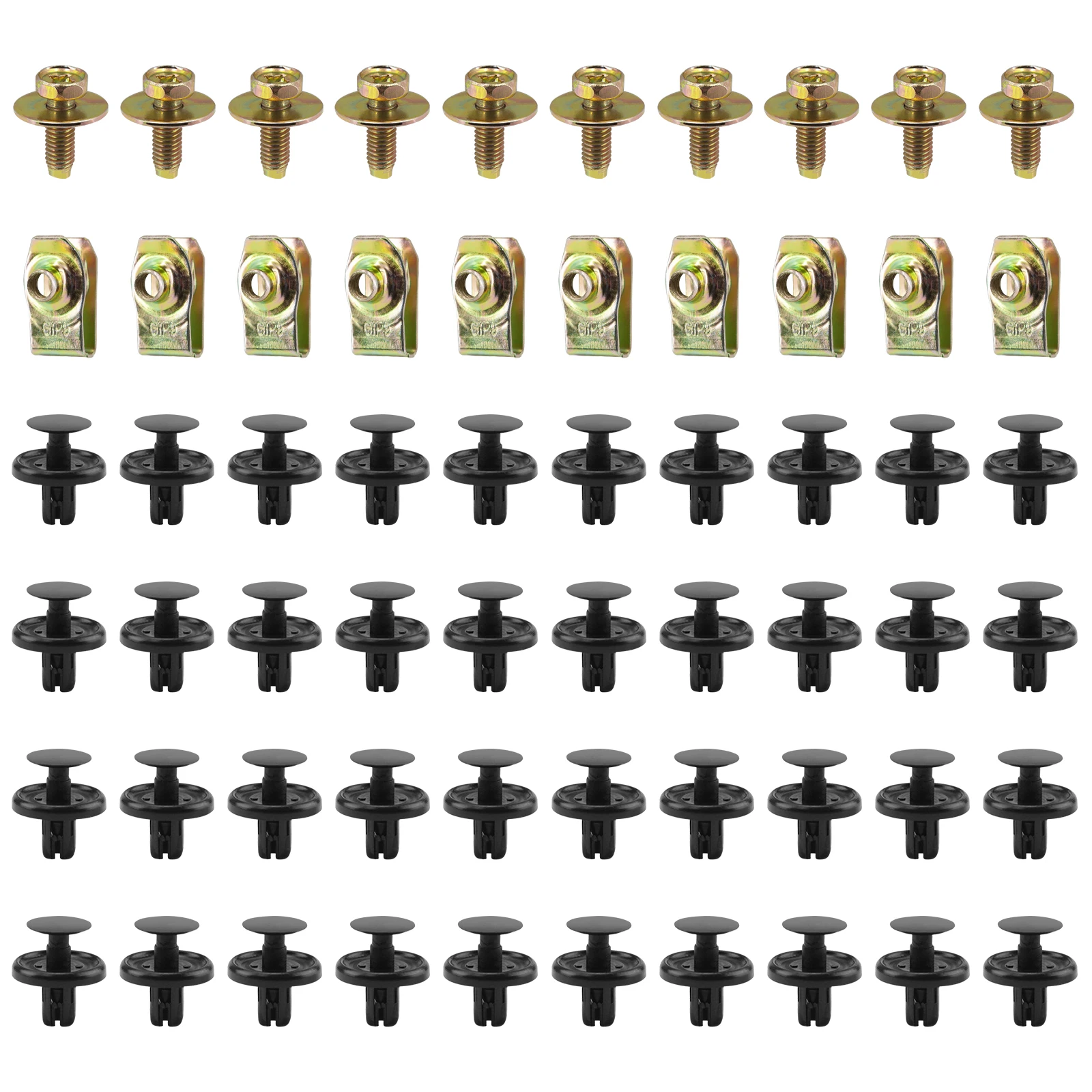 60X для Toyota Lexus Camry нейлоновые крепежи 7 мм Фиксатор нажимного типа болты М6 U-гайки