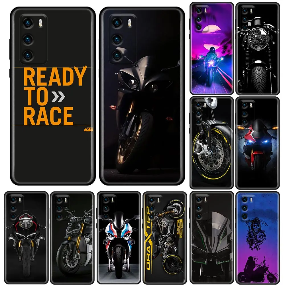 

Phone Case for Huawei P50 P50E P40 P30 P20 P10 Smart 2021 Pro Lite 5G Plus Soft Silicone Case Cover Cool Motorcycle