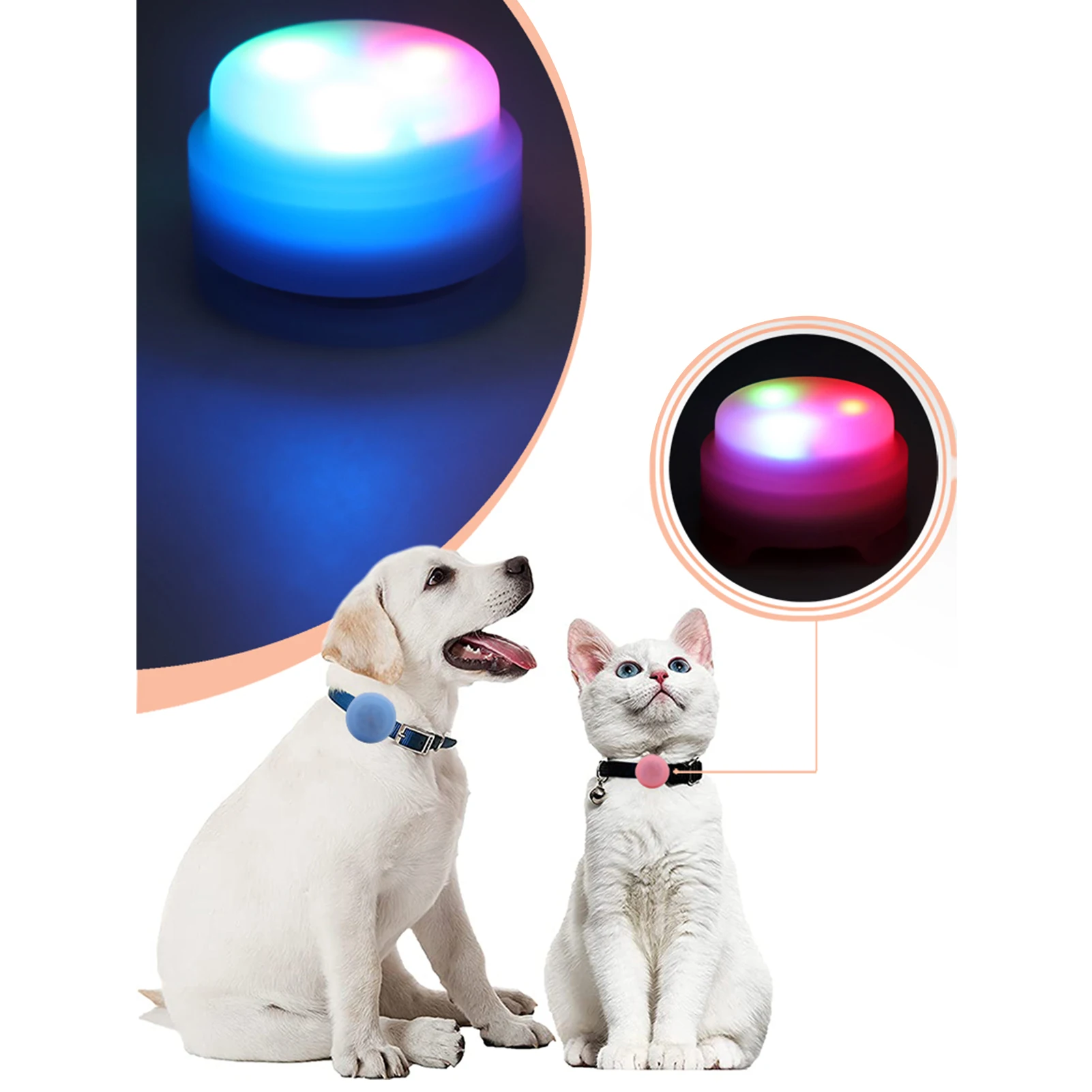 

For Airtag Dog Collar LED Light Protector Aircovered Protective Sleeve For Airtags Case Anti-Lost To Air Tag