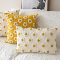 spring white flower pillow cover sofa cute pillow case home decor gift for boy kids girl room aesthetics pillowcase 40x40 cm