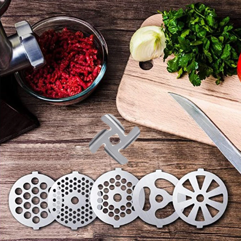 

6PC Meat Grinder Mixer Plate Discs Stainless Steel Kit Food Grinders Accessories Replacement Parts Of Meat Grinder Kitchen Tools