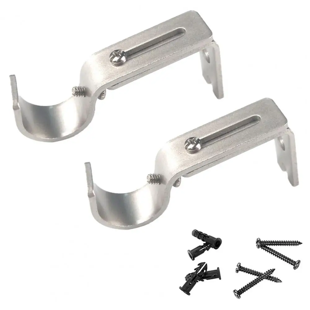 

Useful Non-bending Long-lasting Window Drapes Pole Hanging Hook Bracket Rounded Edge Curtain Rod Bracket Bedroom Supply