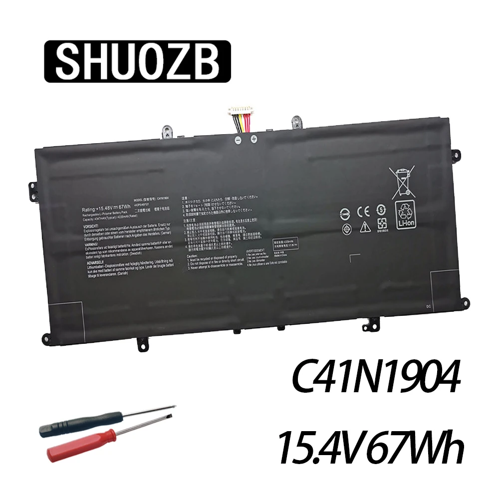 

SHUOZB 15.48V 67Wh C41N1904 Laptop Battery For ASUS ZenBook UX325JA UX393JA UX425IA UX425JA UX325EA UX363EA 02B200-03660500 New