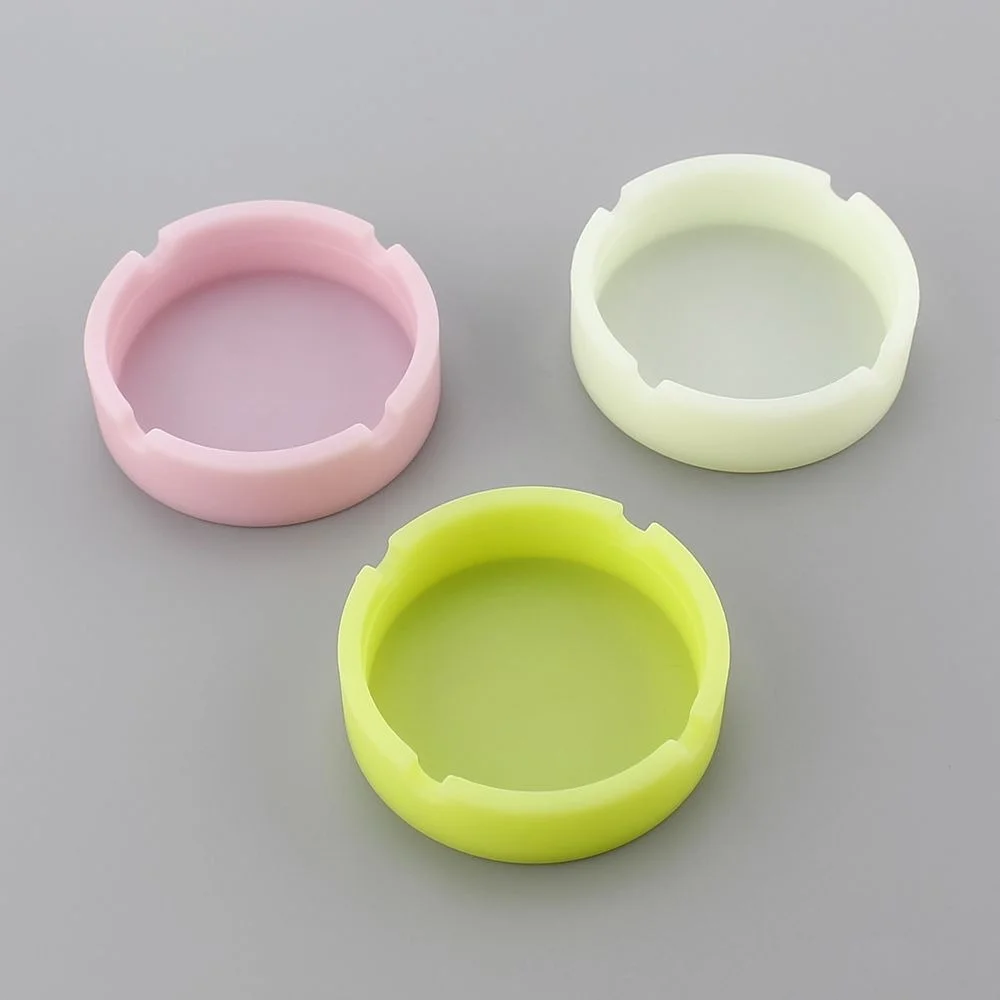 

Premium Luminous Silicone Ashtray 1 Pc High Temperature Heat Resistant Anti-fall Round Design Ashtray Cigarette Accessories