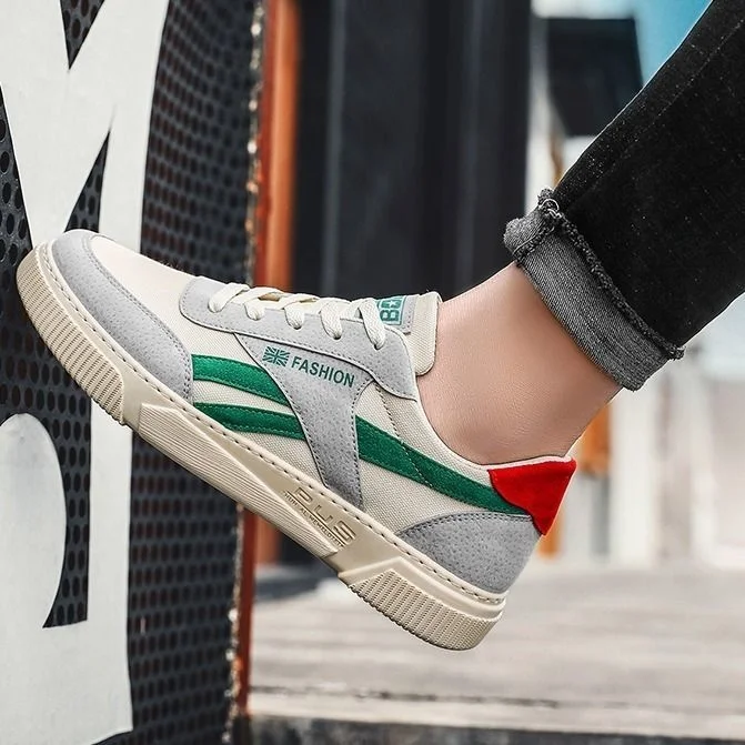 

Кеды мужские прогулочные, Вулканизированная плоская подошва, кружевные кроссовки, модная повседневная обувь для тенниса, для студентов, весна-осень