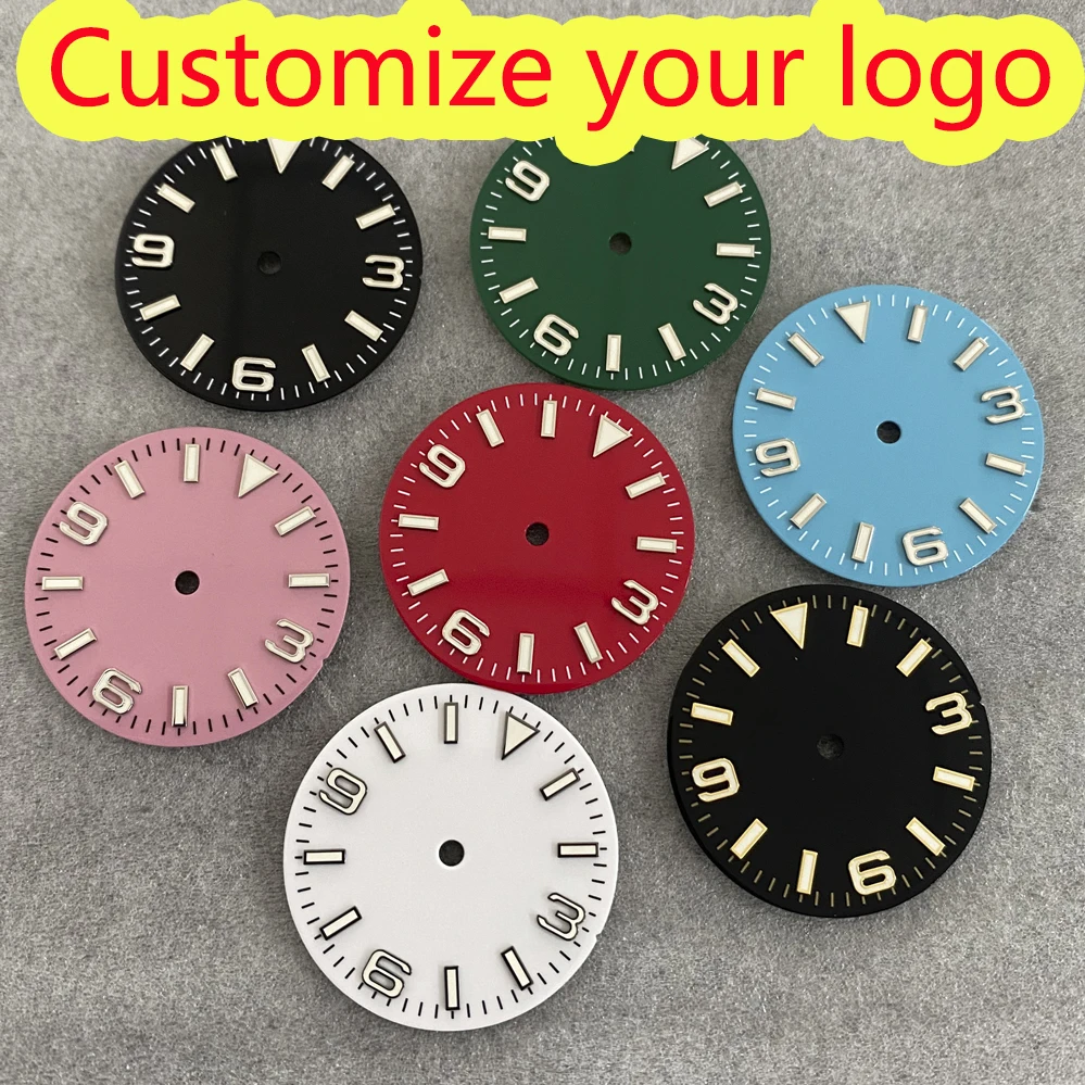 

28.5mm 369 pin scale green luminous dial suitable for NH35/36/4R/7S movement custom dial watch accessories