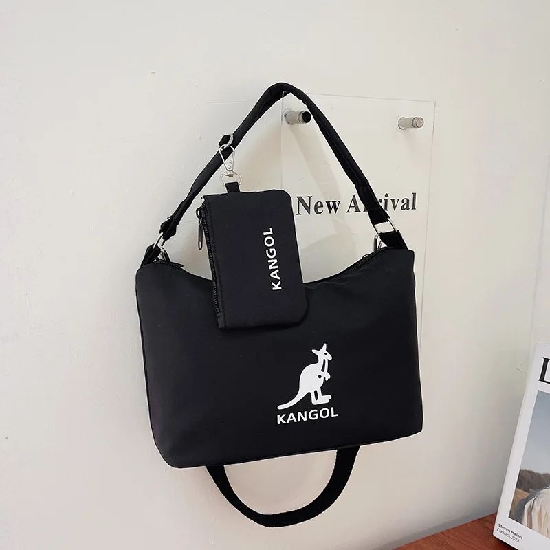 KANGOL Shoulder Bags Zipper One Shoulder Underarm Bag Versatile Fabric Crossbody Bag for Women's Niche Casual Messenger Bags