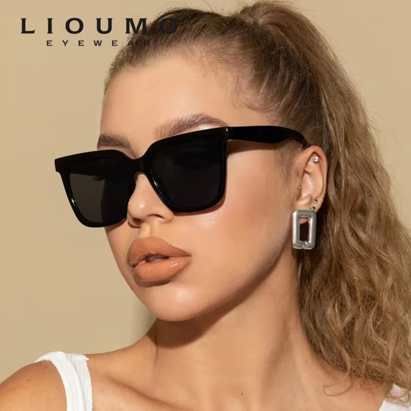 

LIOUMO Design Fashion Simple Square Sunglasses Women 2022 Classic Driving Glasses Men UV400 Protection Anti-Glare zonnebril