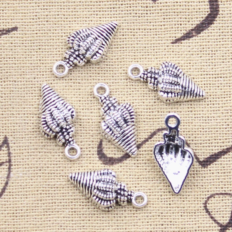 

40pcs Charms ocean conch 19x9x6mm Antique Silver Color Pendants DIY Crafts Making Findings Handmade Tibetan Jewelry