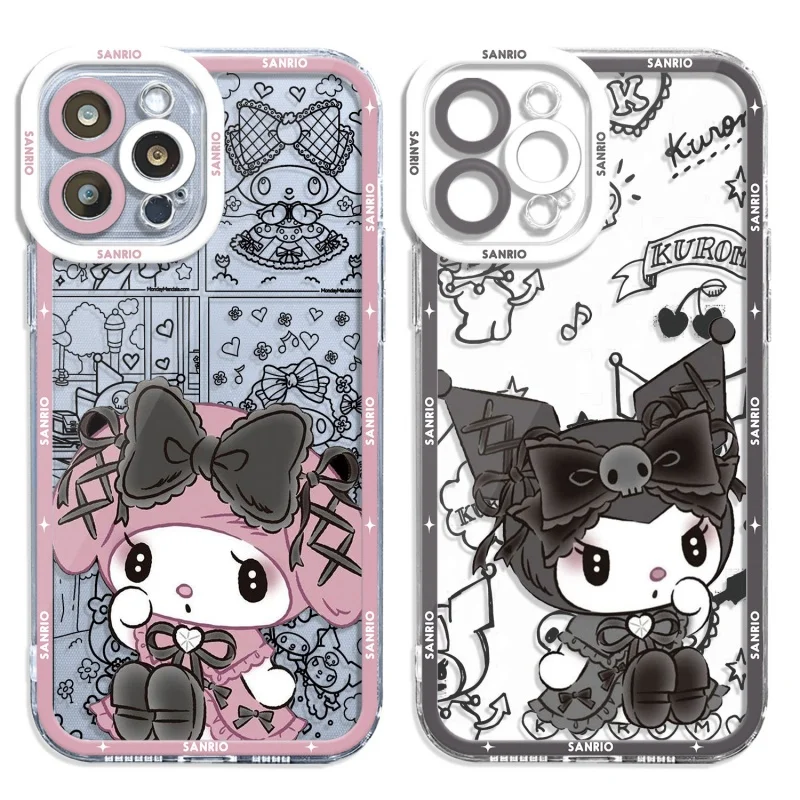 Фото Милый чехол для телефона Sanrio Pachacco Kuromi для Xiaomi Redmi 15C A5 14C 13 12 13C 10C 12C 10 9C A3 Note 11 10 10S, прозрачный корпус №5