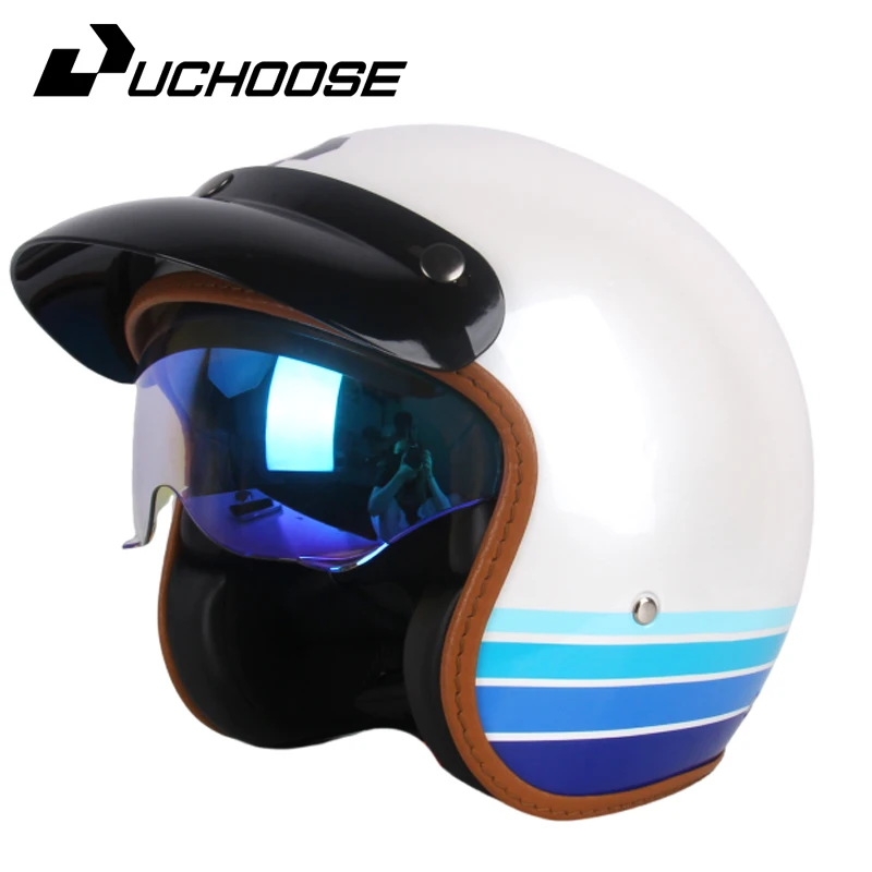 Сертификация в горошек новинка 2024 года хит продаж мотоциклетный шлем Chopper ретро