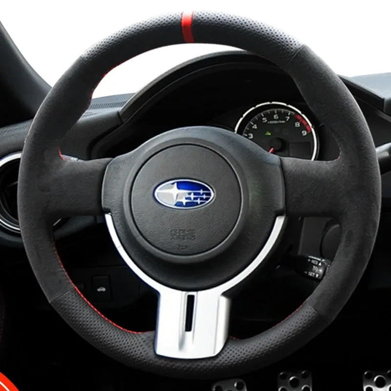 

for Subaru BRZ Hand-stitched Anti-Slip Suede Car Steering Wheel Cover