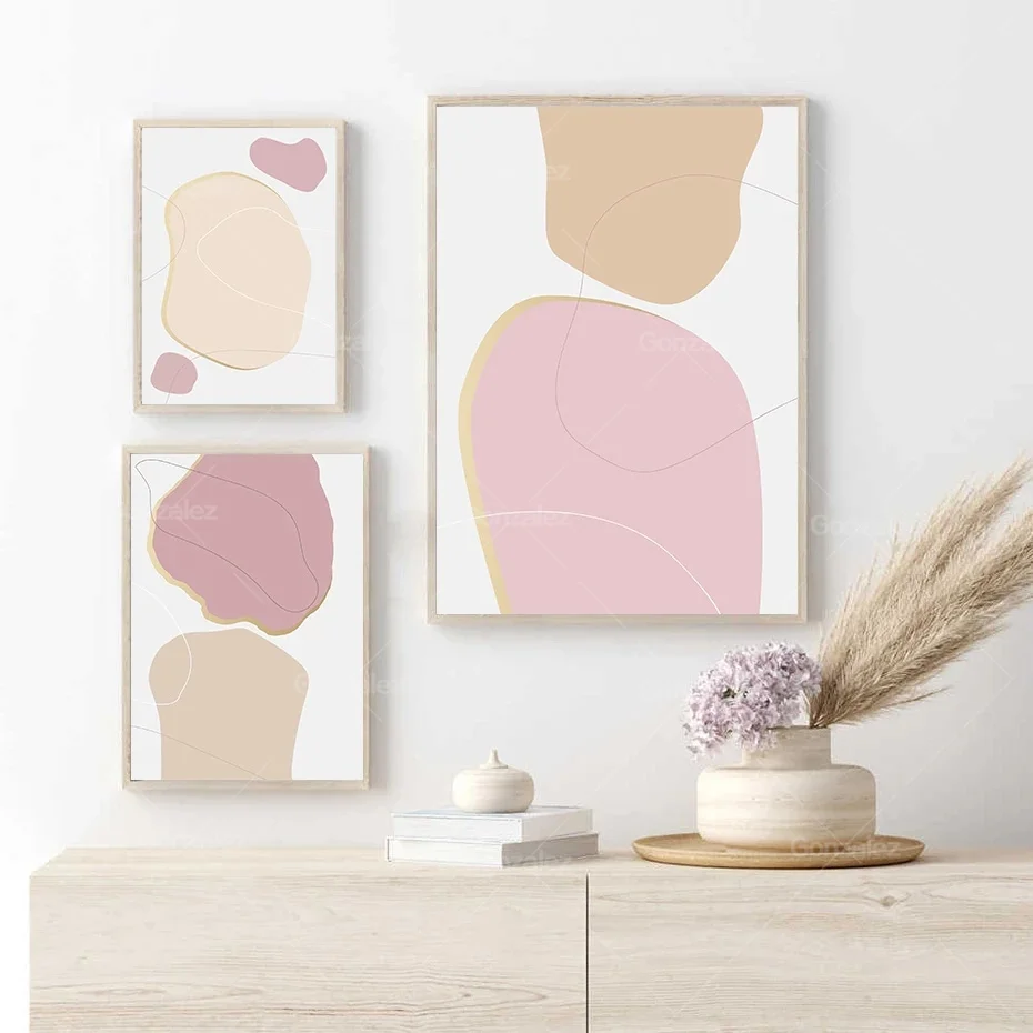 

Abstract Line Art Shapes Circles Wall Art Canvas Painting Posters And Prints Wall Pictures For Living Room Home Decoration